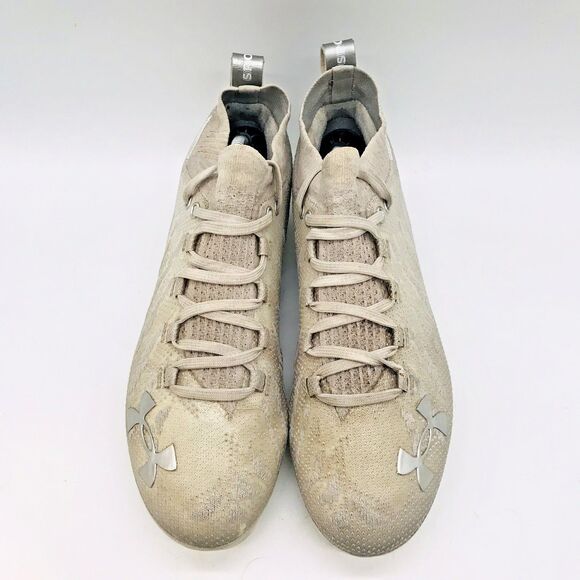 Under Armour Spotlight Lux MC Football Cleats Men's 9.5 White Silver 3022654-100 - Picture 5 of 12